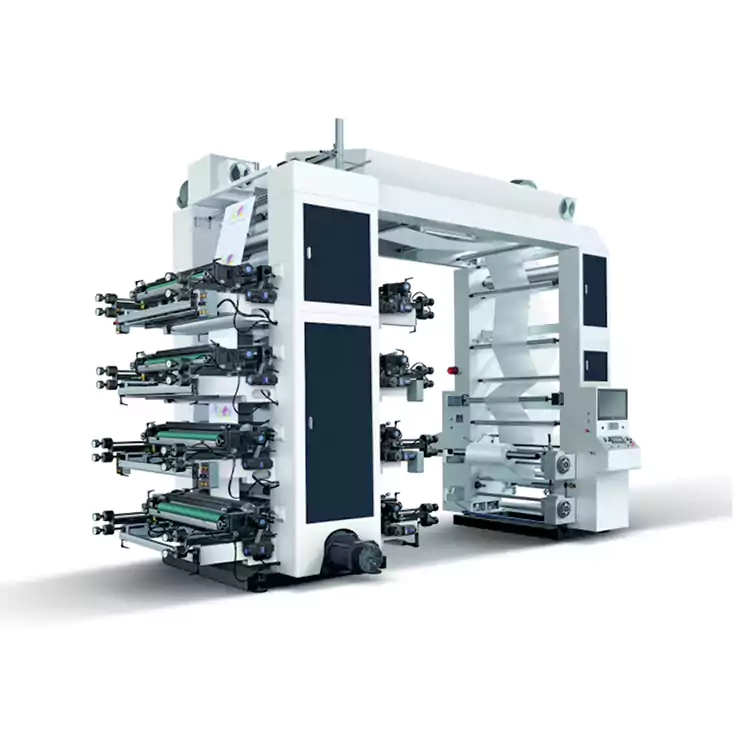 8-barvni fleksografski stroj za papirnate vrečke Flekso tiskarski stroj