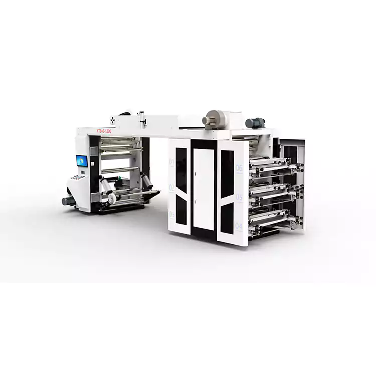 Visokohitrostni fleksografski tiskalnik za tiskanje večbarvnih plastičnih vrečk